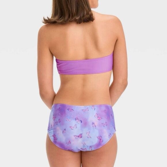 Girls Sweet Flutter Tie-Dye Rash Guard 3 Piece Set Swimsuit Violet XXL New - Picture 4 of 5